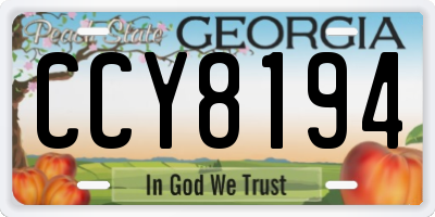 GA license plate CCY8194