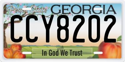 GA license plate CCY8202