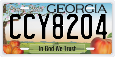 GA license plate CCY8204