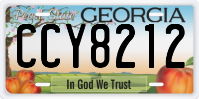 GA license plate CCY8212