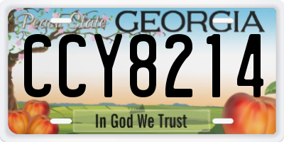 GA license plate CCY8214
