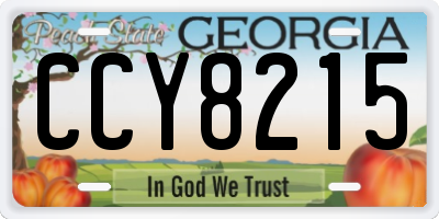 GA license plate CCY8215