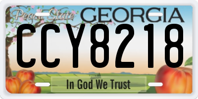 GA license plate CCY8218