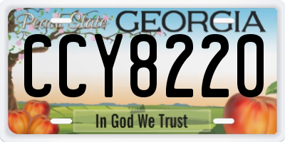 GA license plate CCY8220