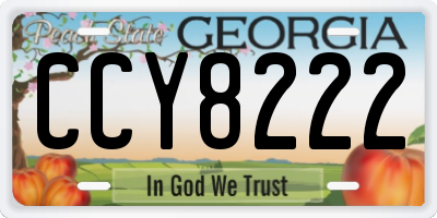 GA license plate CCY8222