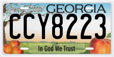 GA license plate CCY8223
