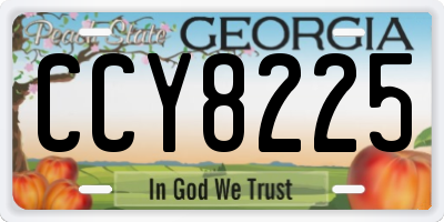 GA license plate CCY8225