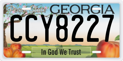 GA license plate CCY8227