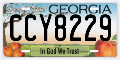 GA license plate CCY8229