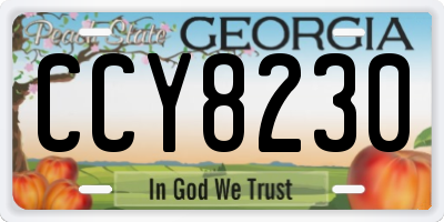 GA license plate CCY8230