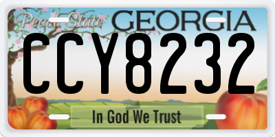 GA license plate CCY8232