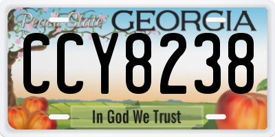 GA license plate CCY8238