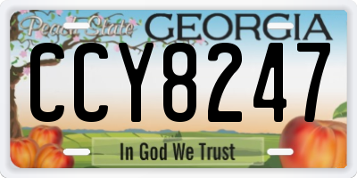 GA license plate CCY8247