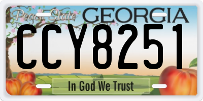 GA license plate CCY8251