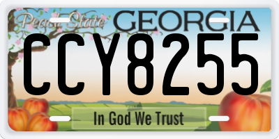 GA license plate CCY8255