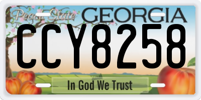 GA license plate CCY8258