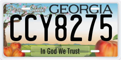 GA license plate CCY8275