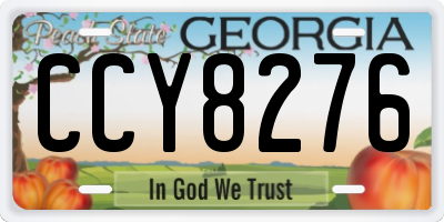 GA license plate CCY8276