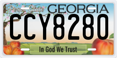 GA license plate CCY8280