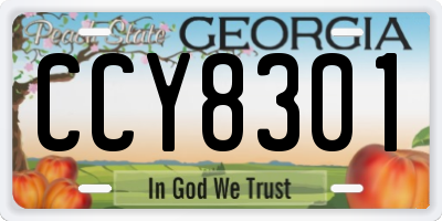 GA license plate CCY8301