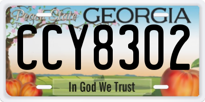 GA license plate CCY8302
