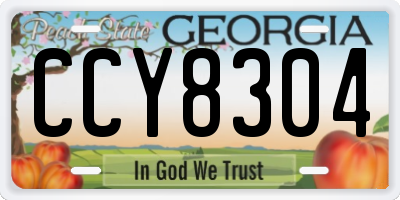 GA license plate CCY8304