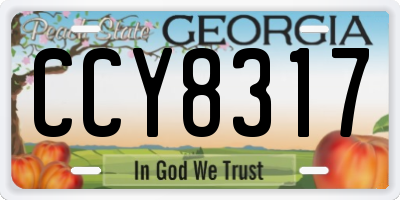 GA license plate CCY8317