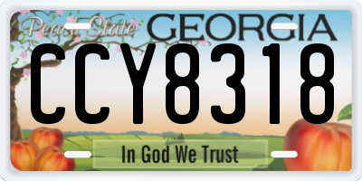 GA license plate CCY8318