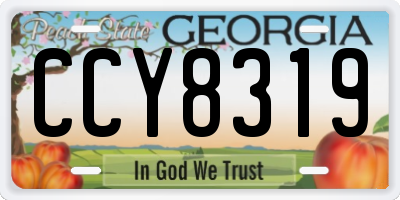 GA license plate CCY8319