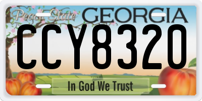 GA license plate CCY8320