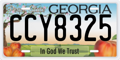 GA license plate CCY8325