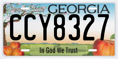 GA license plate CCY8327