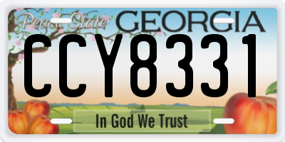 GA license plate CCY8331