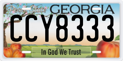 GA license plate CCY8333