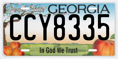 GA license plate CCY8335