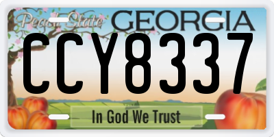 GA license plate CCY8337