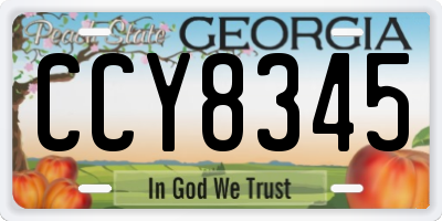 GA license plate CCY8345
