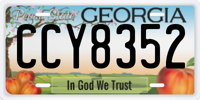 GA license plate CCY8352