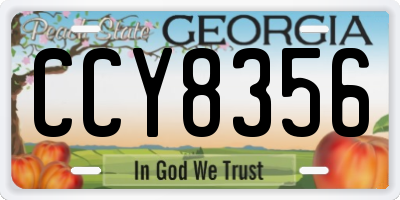 GA license plate CCY8356