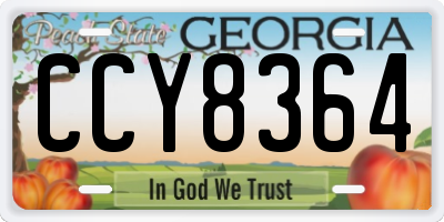 GA license plate CCY8364