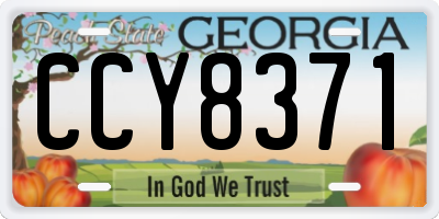 GA license plate CCY8371