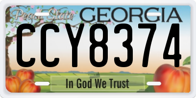 GA license plate CCY8374