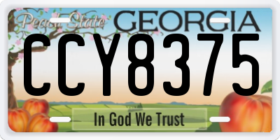 GA license plate CCY8375