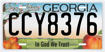 GA license plate CCY8376