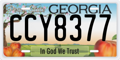 GA license plate CCY8377
