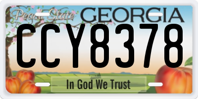 GA license plate CCY8378