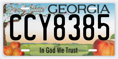 GA license plate CCY8385