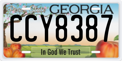 GA license plate CCY8387