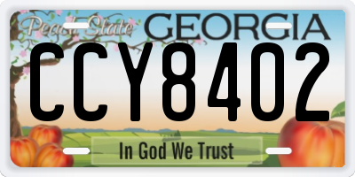 GA license plate CCY8402