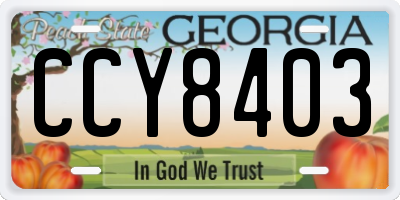 GA license plate CCY8403